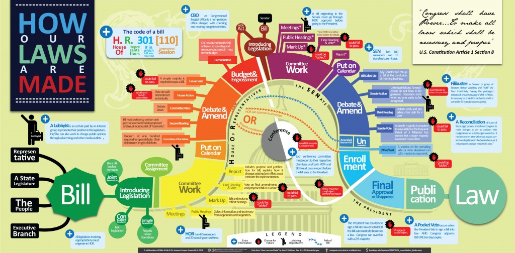 Chart on how laws are made.